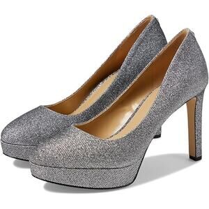 MICHAEL Michael Kors Chantal Platform Pump Heel Pointed Toe Silver Size 7M NWB